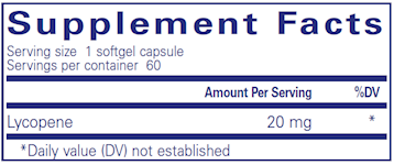 Lycopene 20 mg 60 gels by Pure Encapsulations