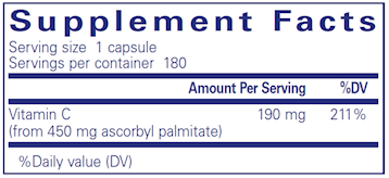 Ascorbyl Palmitate 450 mg 180 vegcap by Pure Encapsulations