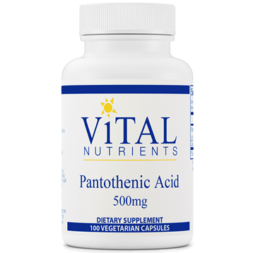 Pantothenic Acid 500 mg 100 vegcaps by Vital Nutrients