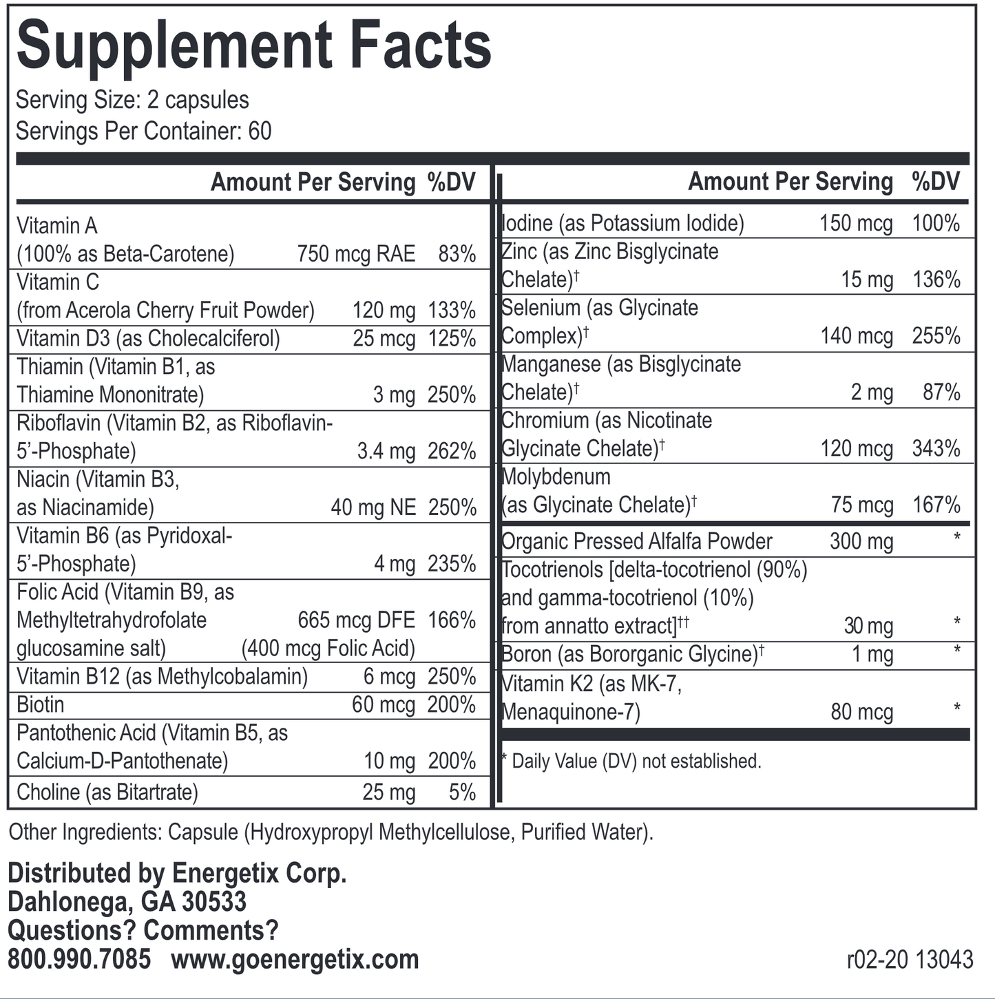 BioNutrient Multi - 120 capsules by Energetix