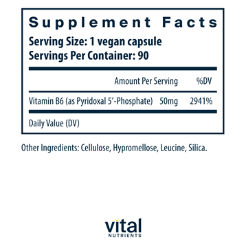 Pyridoxal-5 Phosphate 50 mg 90 vegcaps by Vital Nutrients