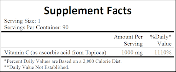 Vitamin C-1000 from Tapioca 120 caps by Ecological Formulas