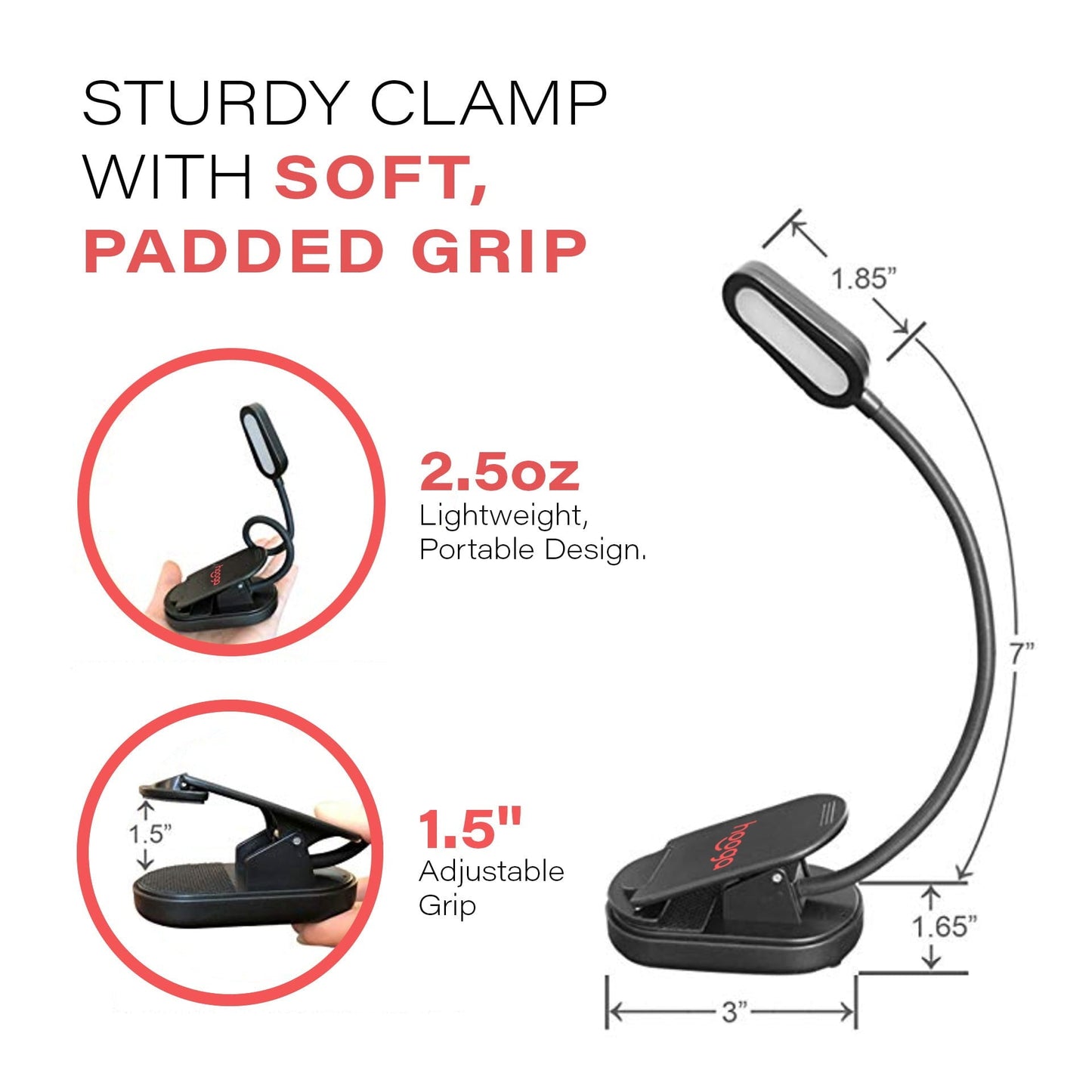 Red Clip-On Book Light