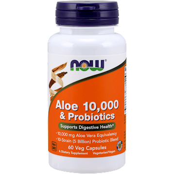 Aloe 10,000 & Probiotics 60 vegcaps NOW