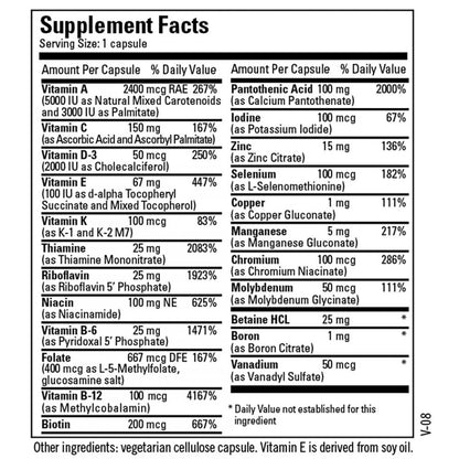 The BIG ONE® Plus without Iron 100 caps by Metabolic Maintenance