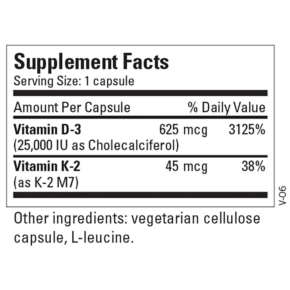 Vitamin D-3, 25,000 IU 60 Caps by Metabolic Maintenance