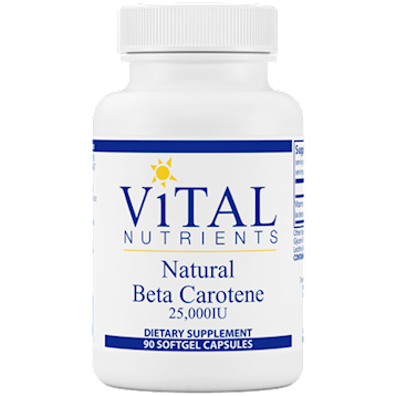 Natural Beta Carotene 25000 90 softgel by Vital Nutrients